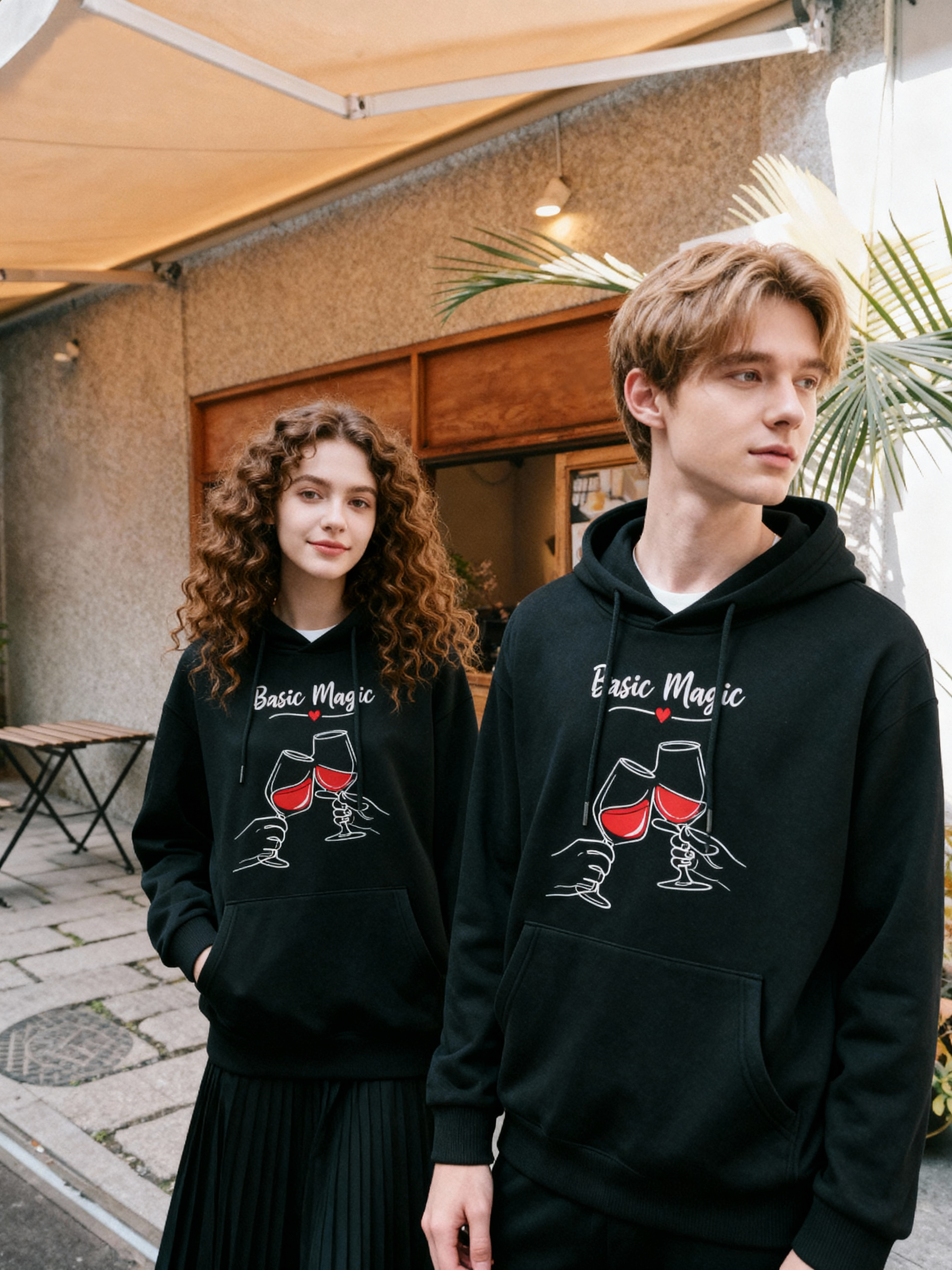 Wine Toast Love Couple Hoodies