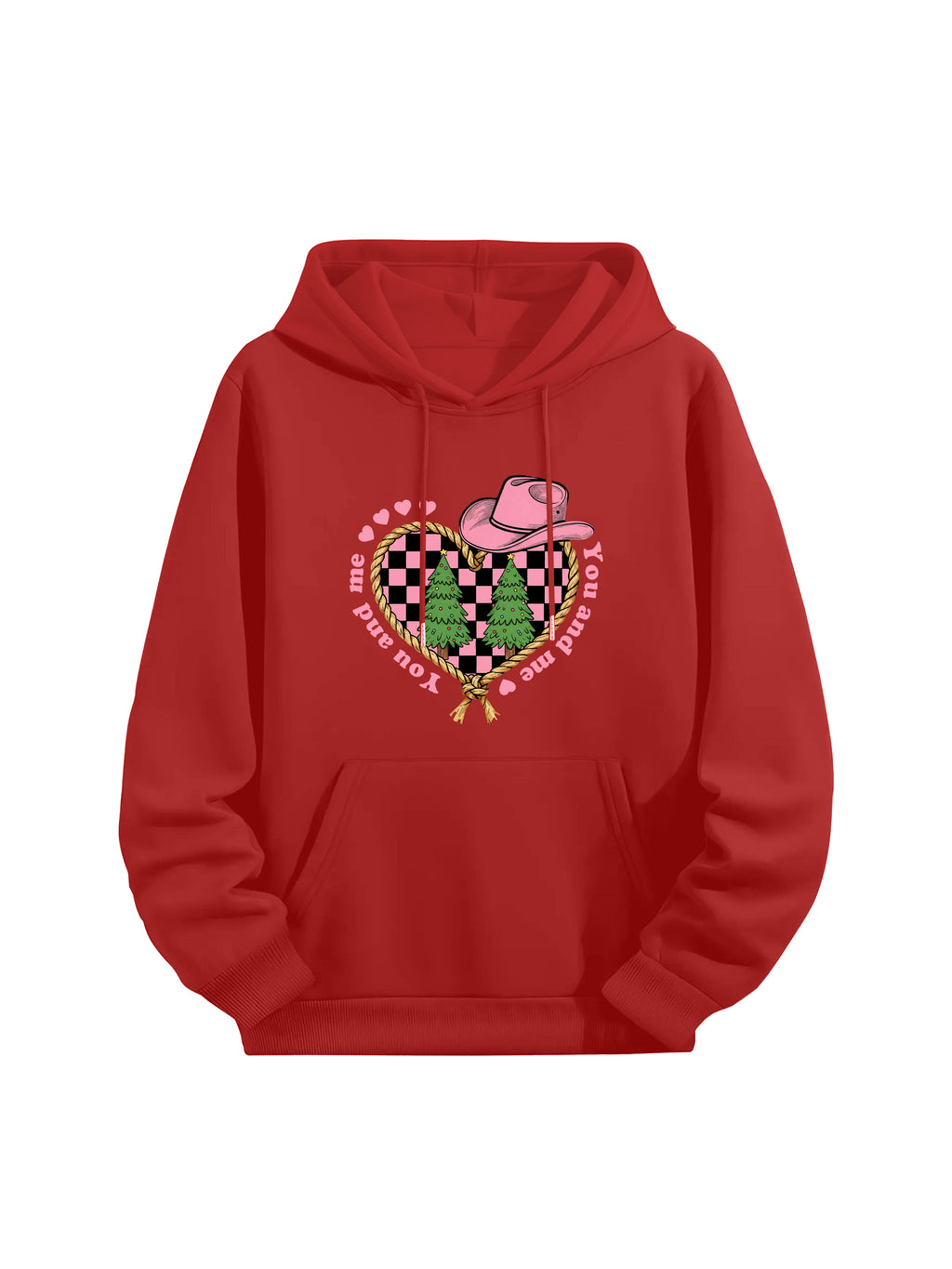 Cowboy Heart Checkerboard Couple Hoodies