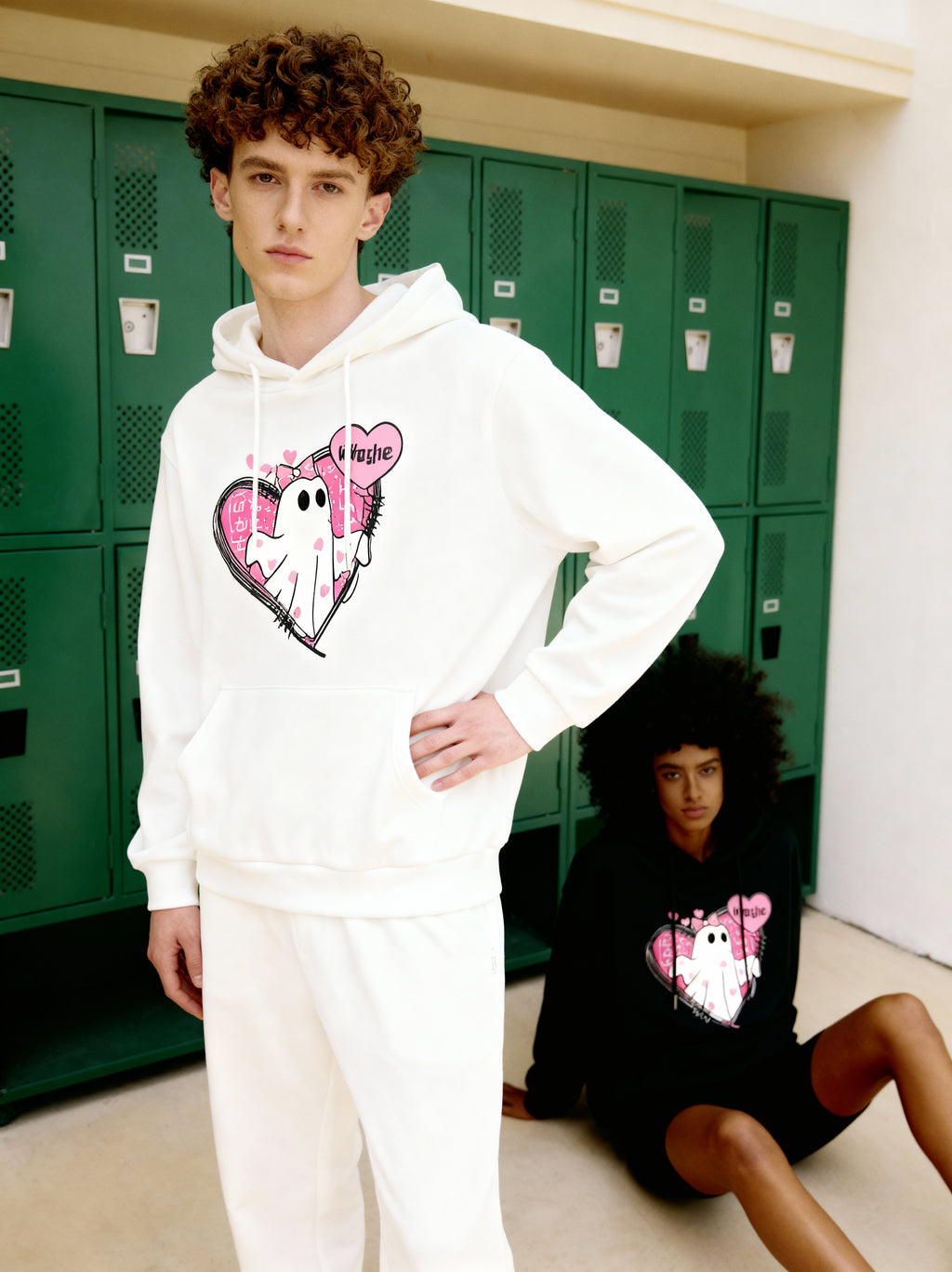 Ghost & Heart Graphic Couple Hoodies