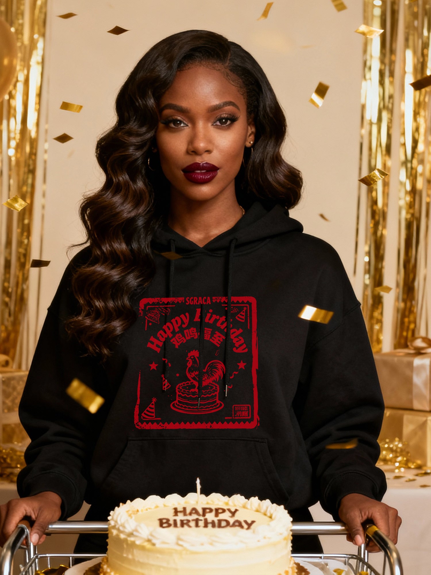 Chinese Rooster Zodiac Birthday Hoodie