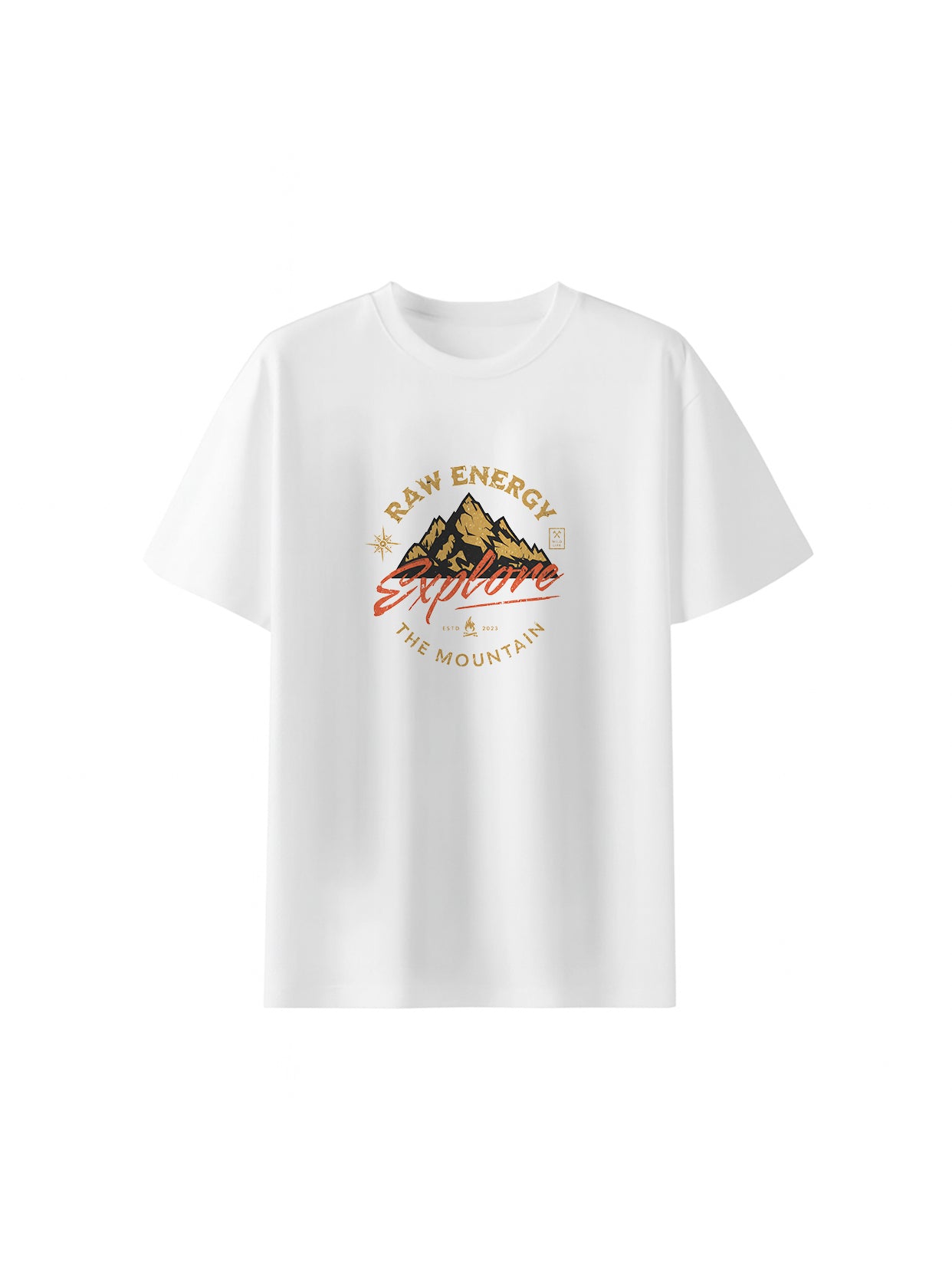 "RAW ENERGY Explore The Mountain"  T-shirt