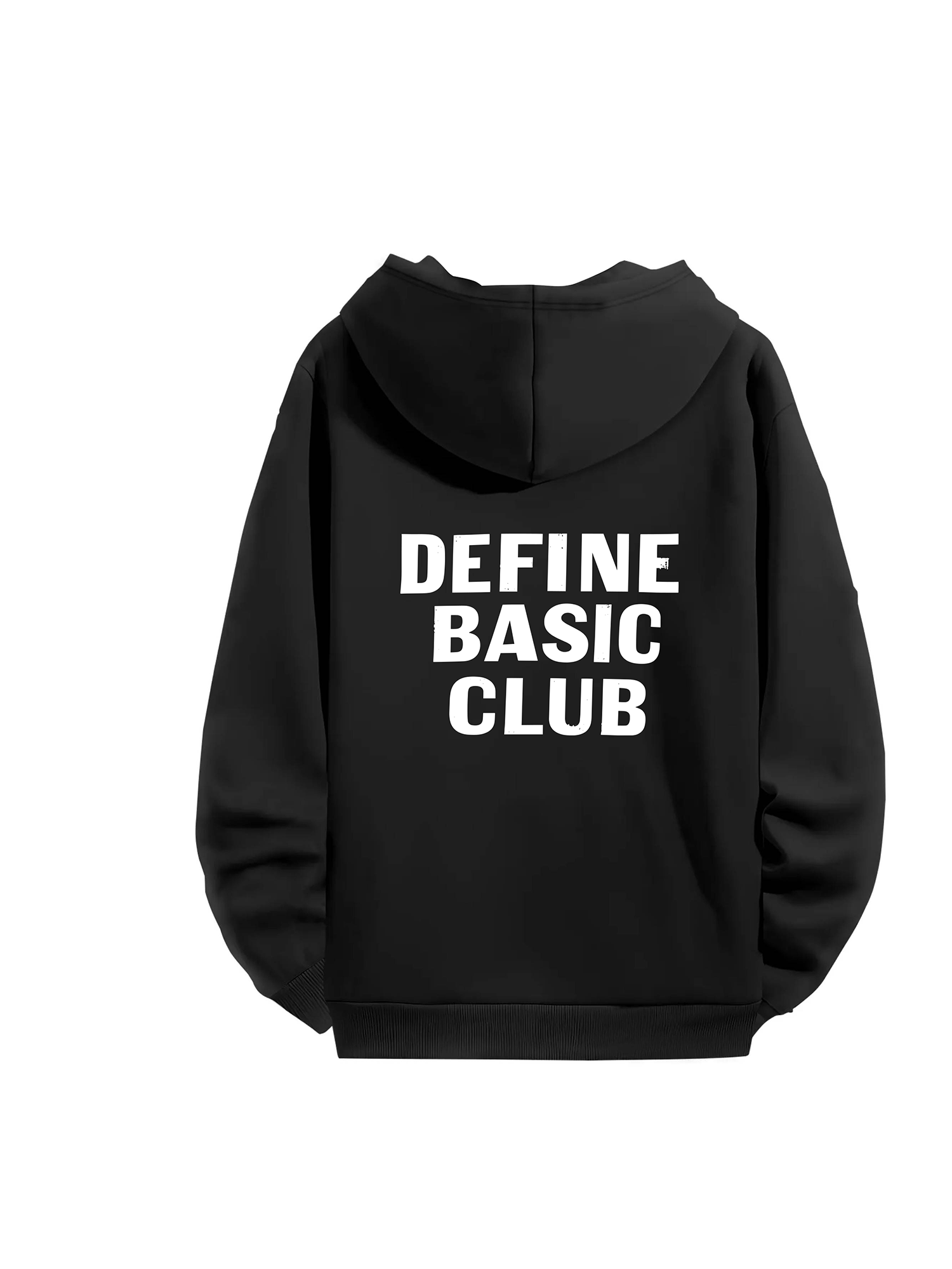 White Ink Graphic Loose Fit Hoodie