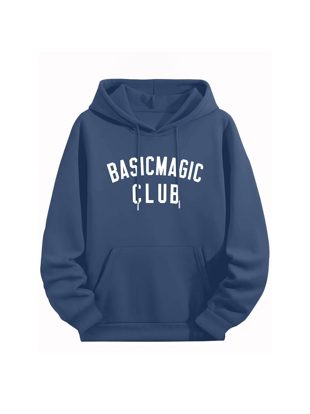 "Basic Magic Club" Letter Print Blue Hoodie