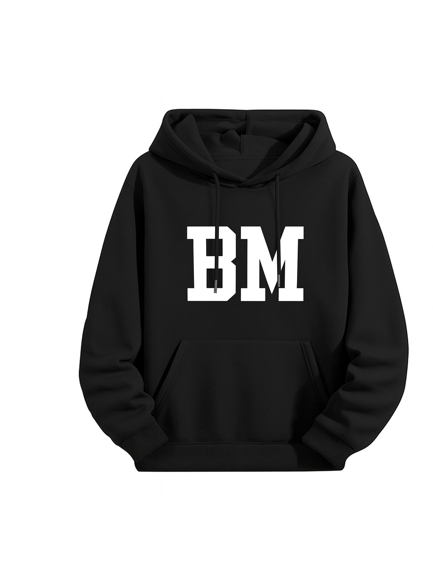 White Ink Graphic Loose Fit Hoodie