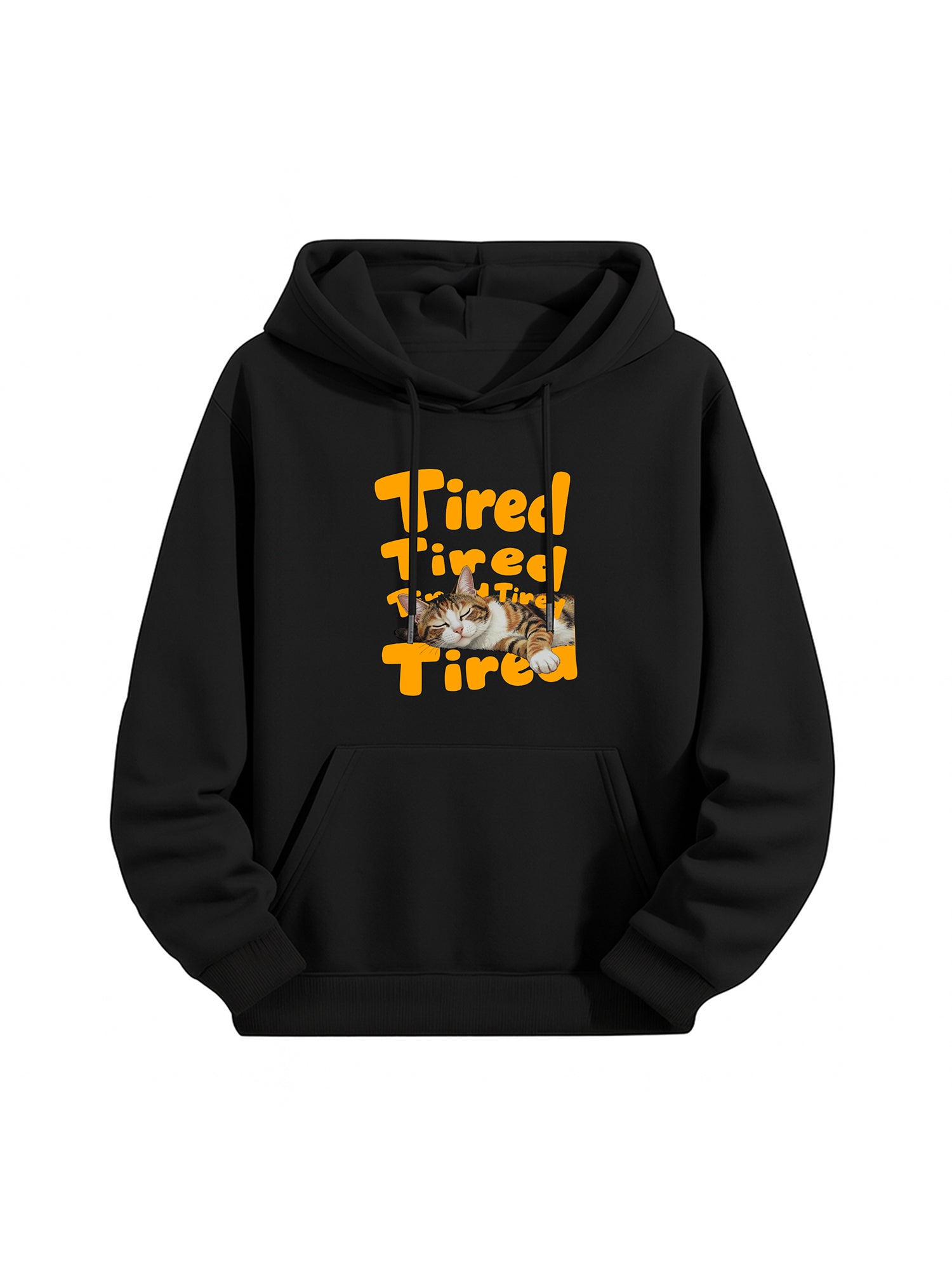 Tired Cat Graphic Hoodie