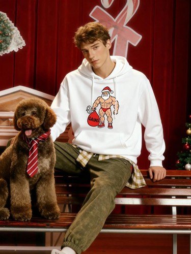 Muscle Santa Gains Christmas Hoodie