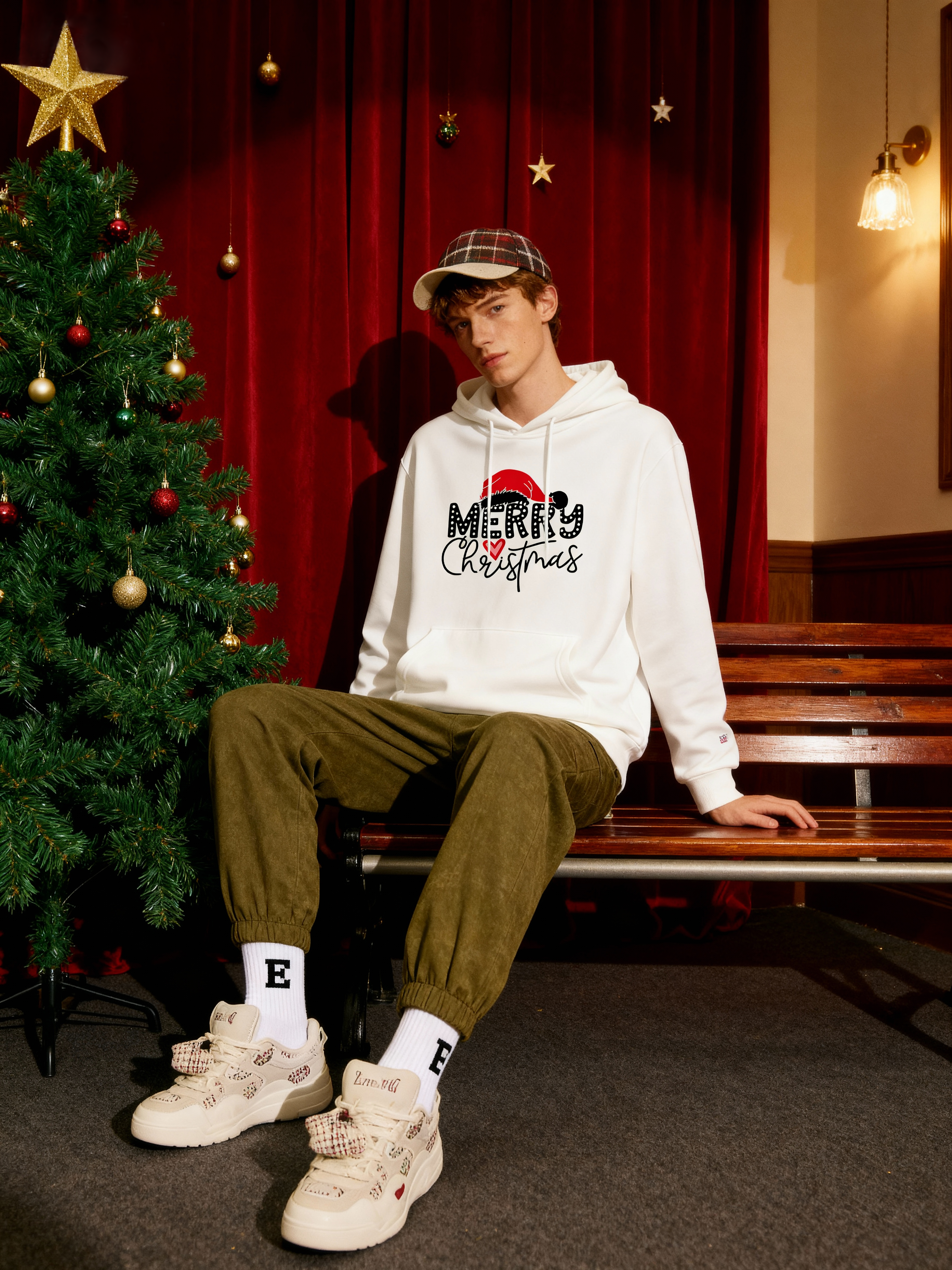 Festive Christmas “Merry Vibes” Hoodie