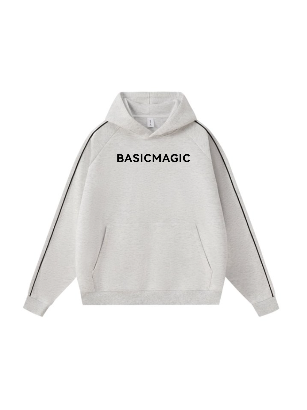 BasicMagic Striped Side Oversized Hoodie