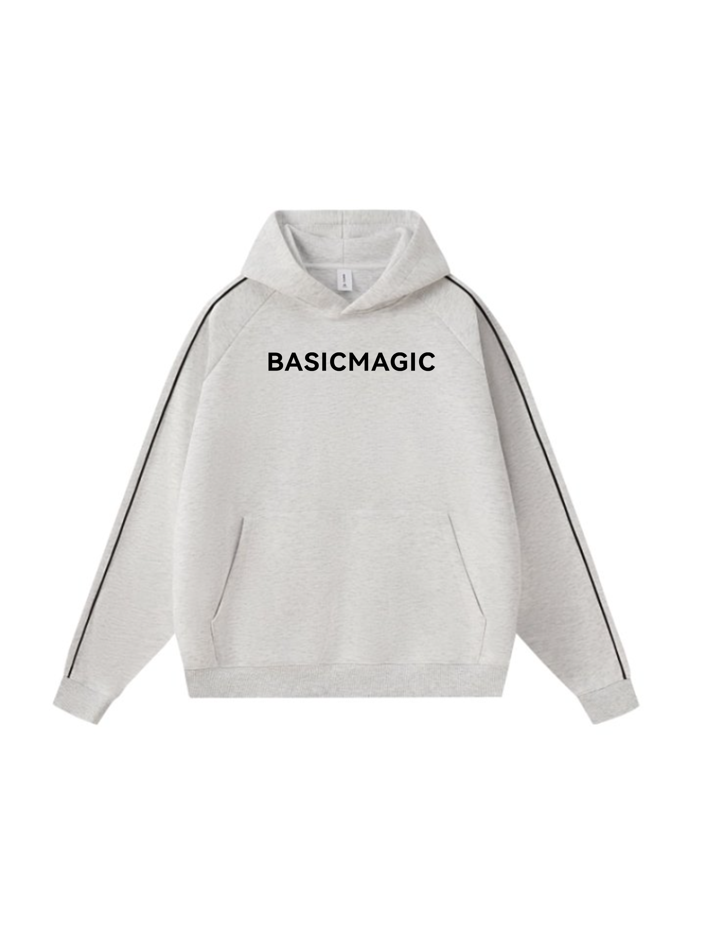 BasicMagic Striped Side Oversized Hoodie