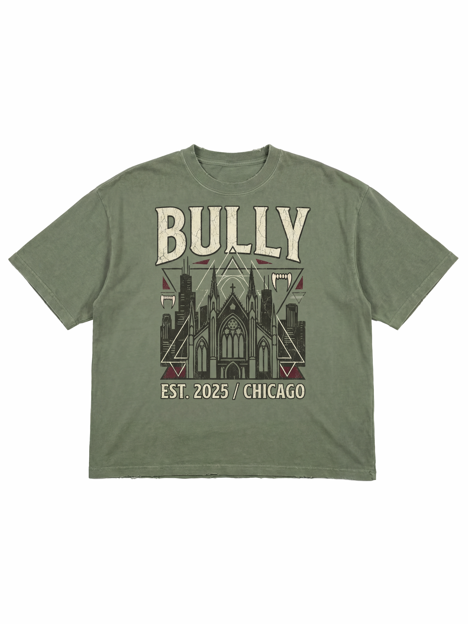 "CHICAGO GOTHIC" Heavyweight Washed Tee – BULLY Series