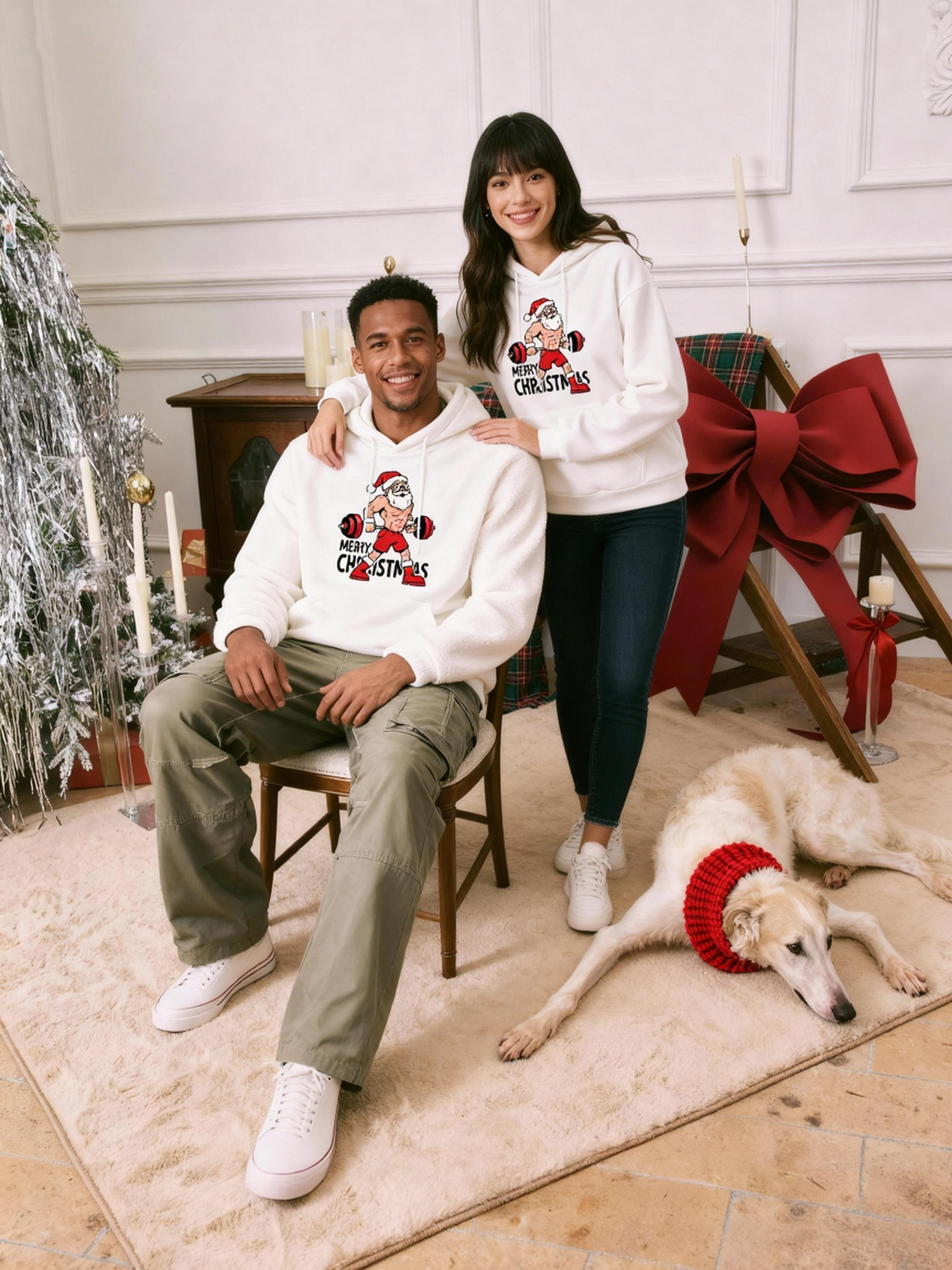 Fitness Santa Merry Christmas Hoodie