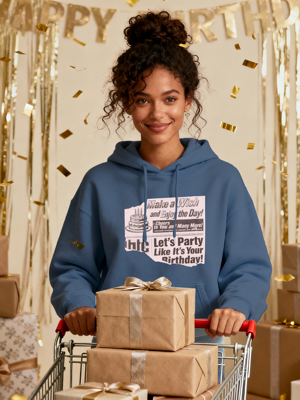 Vintage Newspaper Birthday Party Hoodie