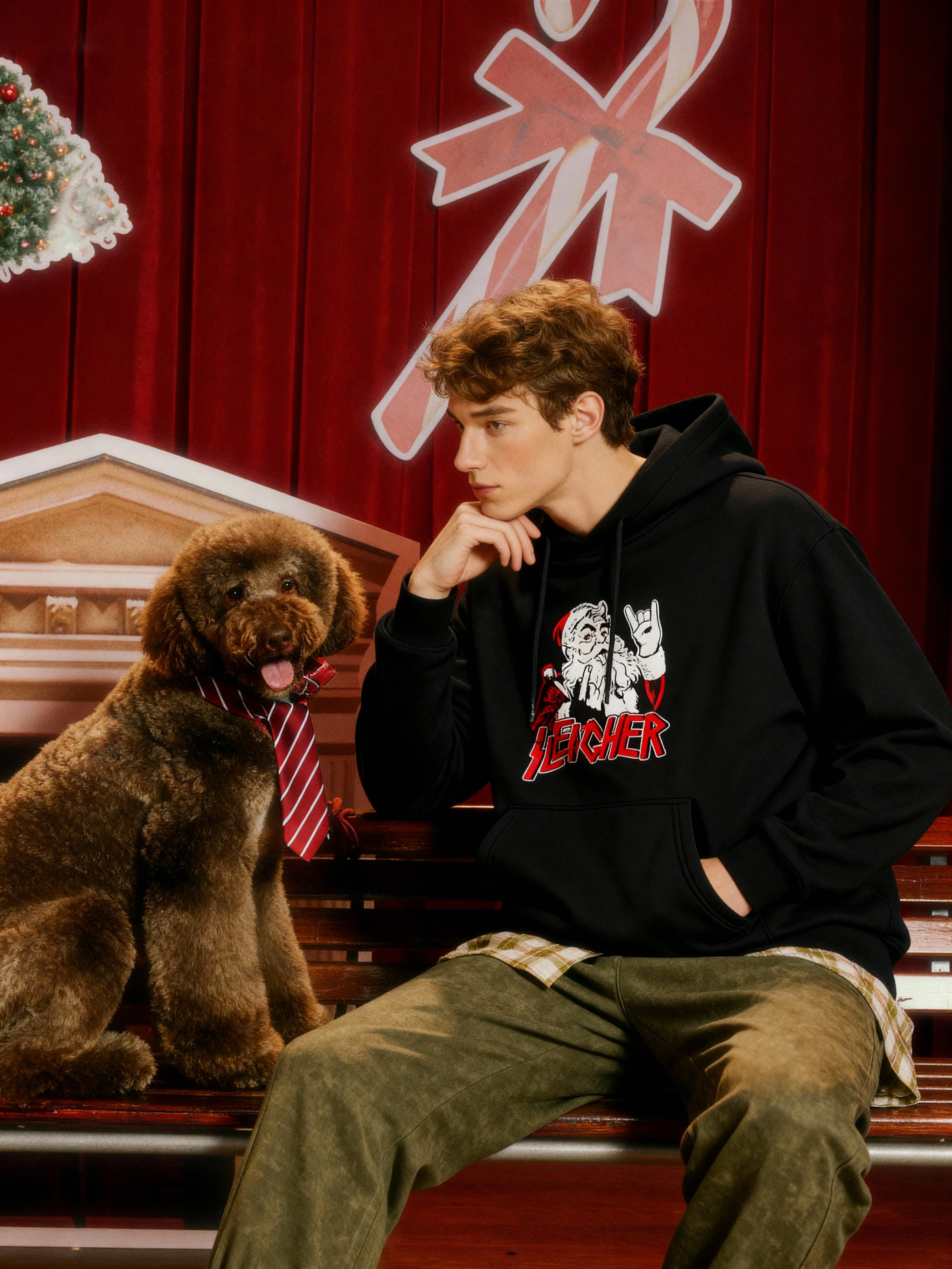 "Rock Santa Sleigher" Punk Style Christmas Hoodie