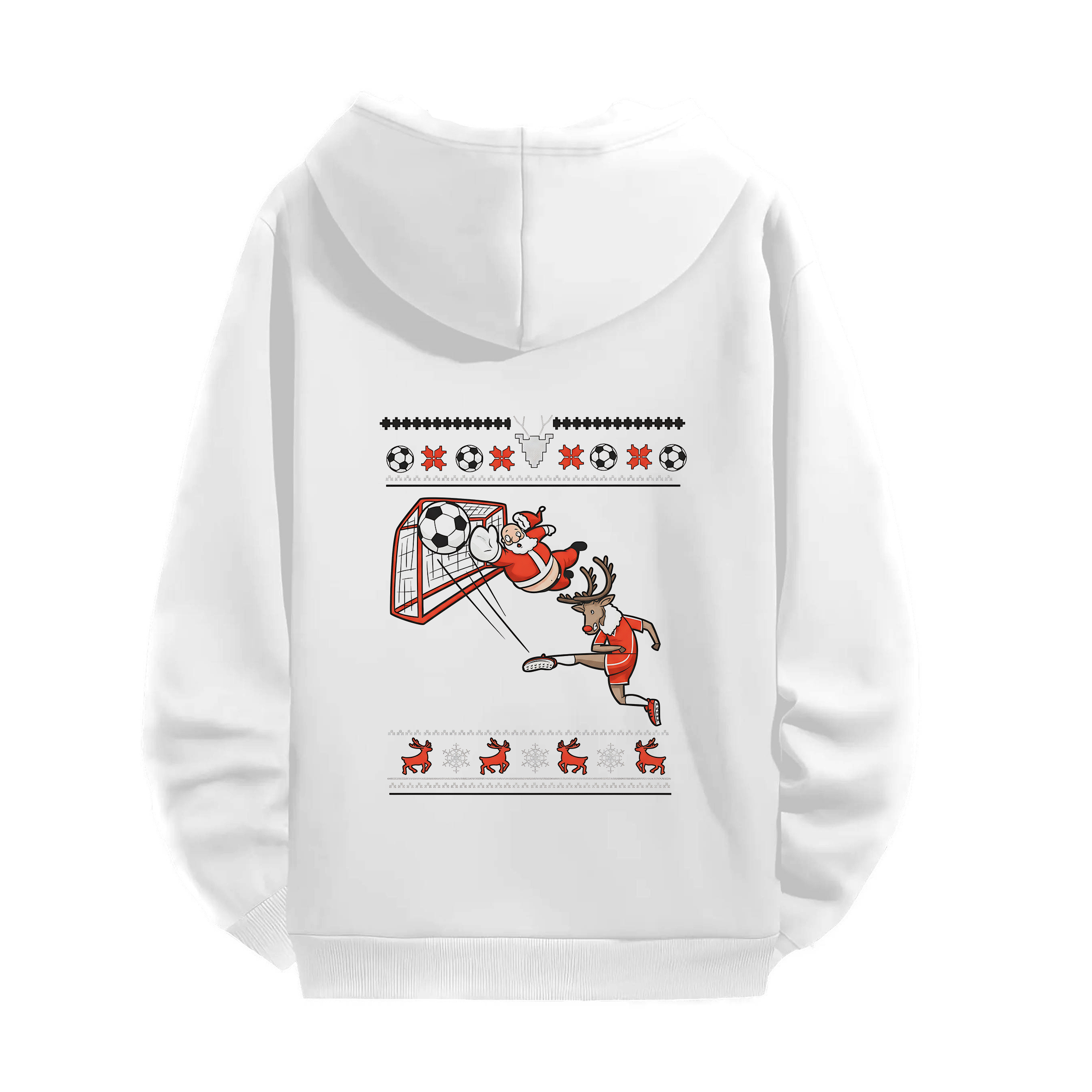 Soccer Santa Reindeer Christmas Hoodie
