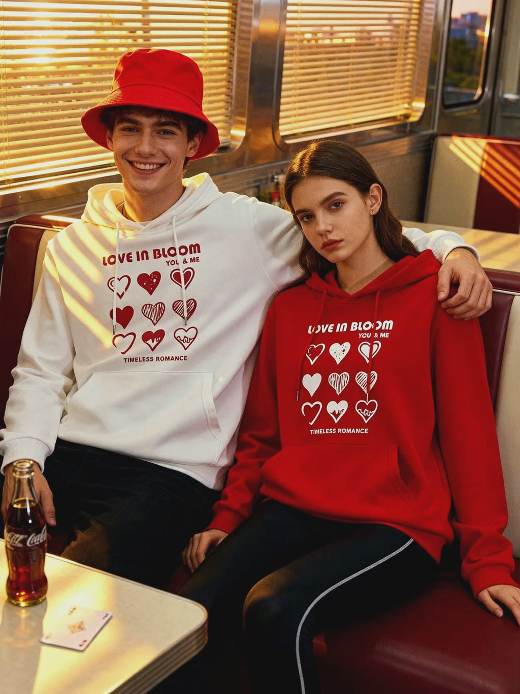 "Love in Bloom" Couple Matching Hoodies