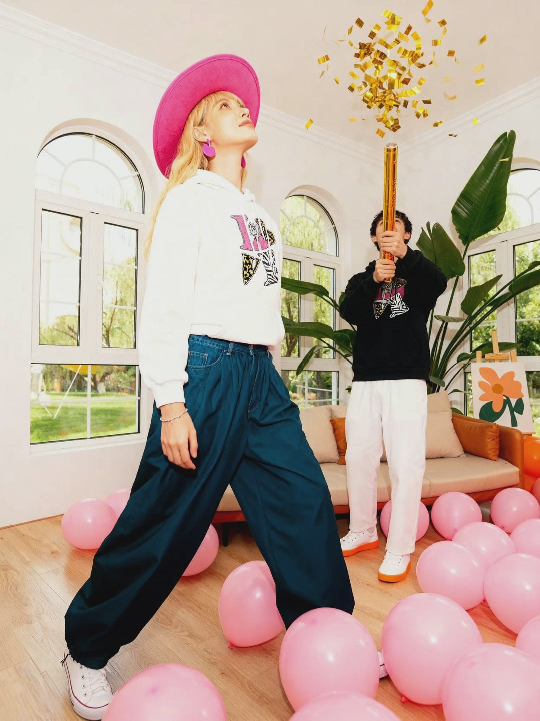 Edgy Leopard & Zebra Couple Hoodies