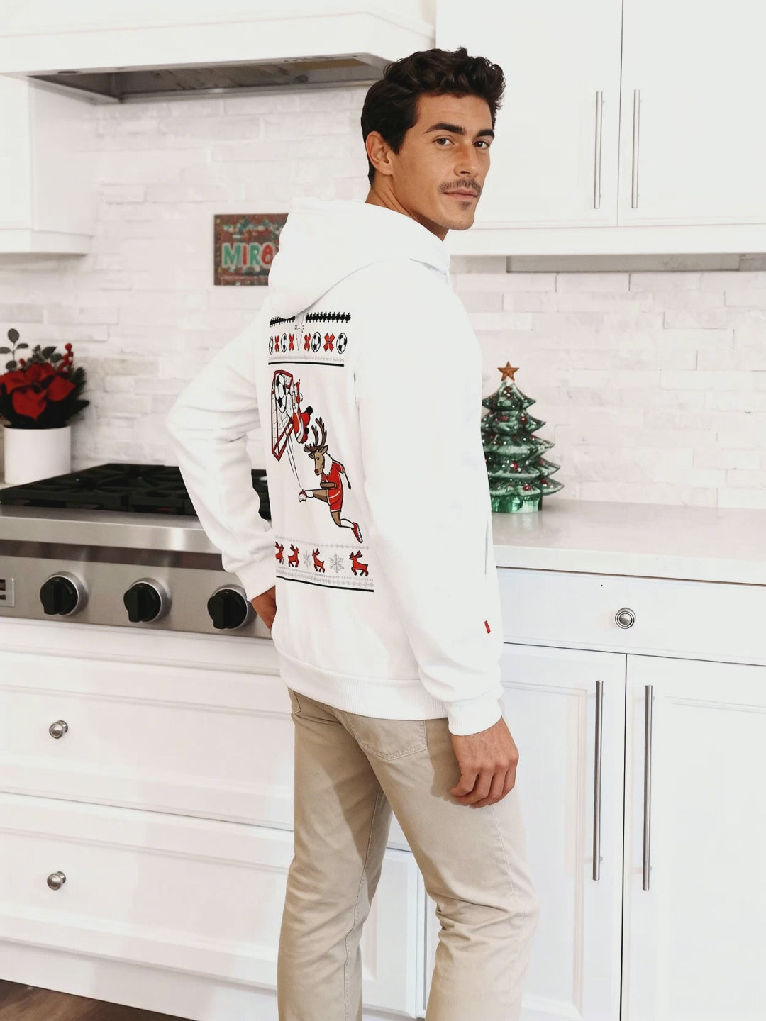 Soccer Santa Reindeer Christmas Hoodie